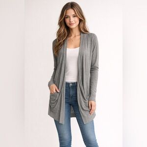 Charlotte Russe Heather Gray Open Cardigan Small S